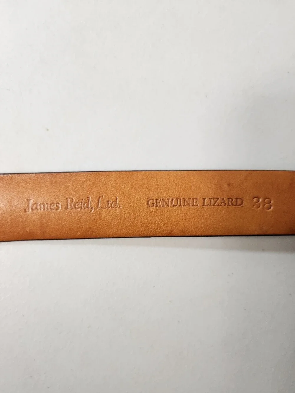 James Reid Mens |38| Black Genuine Lizard Sterling Silver Belt